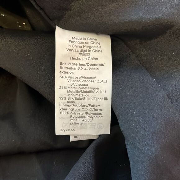 J Crew Reno Metallic Floral Jacquard Tie Neck Halter Top Small Party Holiday New - Picture 8 of 10